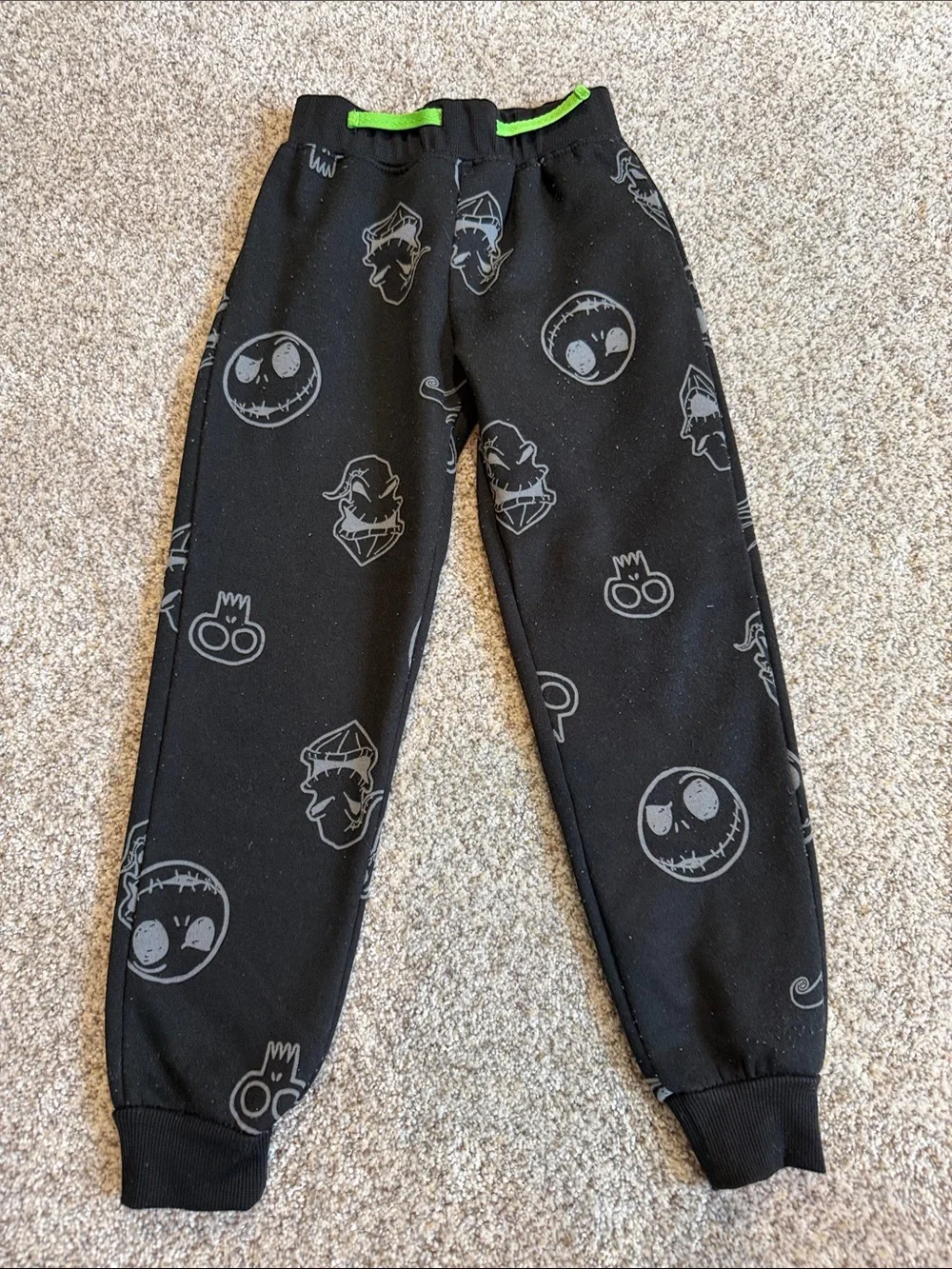 Disney Kids Matching Set Gray and Black with Green Jack Skellington Graphic - 5T
